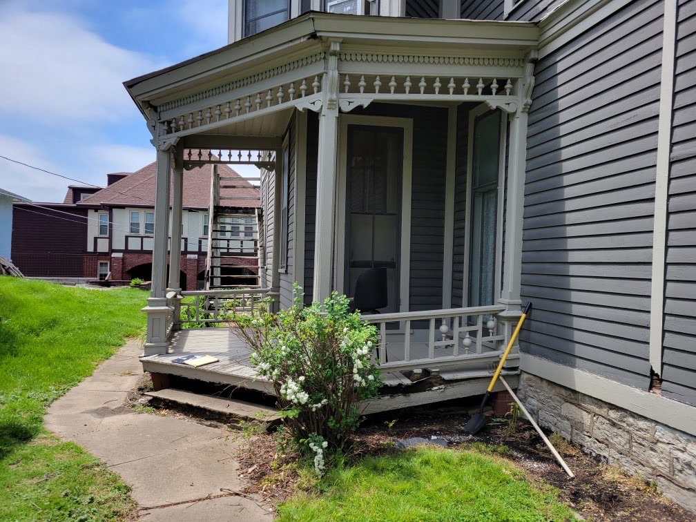 Front porch before — Easton Construction Iowa City