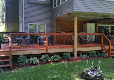 Custom deck built by Easton Construction
